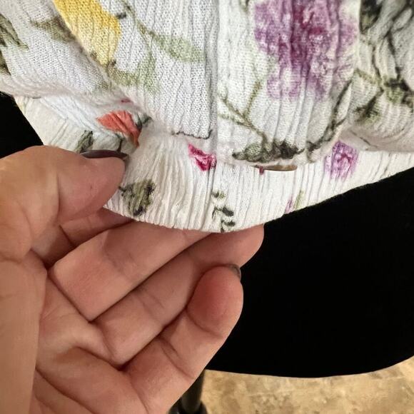 RUE 21 peasant off shoulder white elastic waist, short sleeve top women's M - Picture 8 of 11